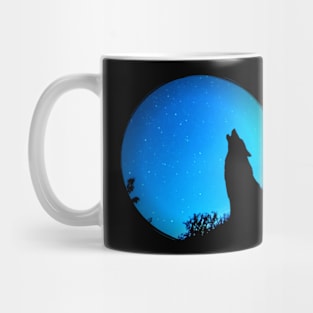 The wolf howling at the moon Mug